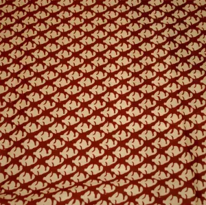 Small Leaves on Burgundy With Black Border
