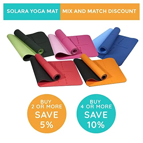 SOLARA Premium Yoga Mats for Men Large, Eco Friendly Non Slip Yoga Mat for Men 6 feet, Non Slip Surface and Optimal Cushioning,72"x 26" | eBook and 50 videos included |Persian Blue & Light Blue