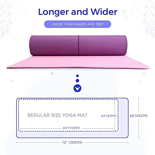 SOLARA Premium Yoga Mats for Men Large, Eco Friendly Non Slip Yoga Mat for Men 6 feet, Non Slip Surface and Optimal Cushioning,72"x 26" | eBook and 50 videos included |Persian Blue & Light Blue
