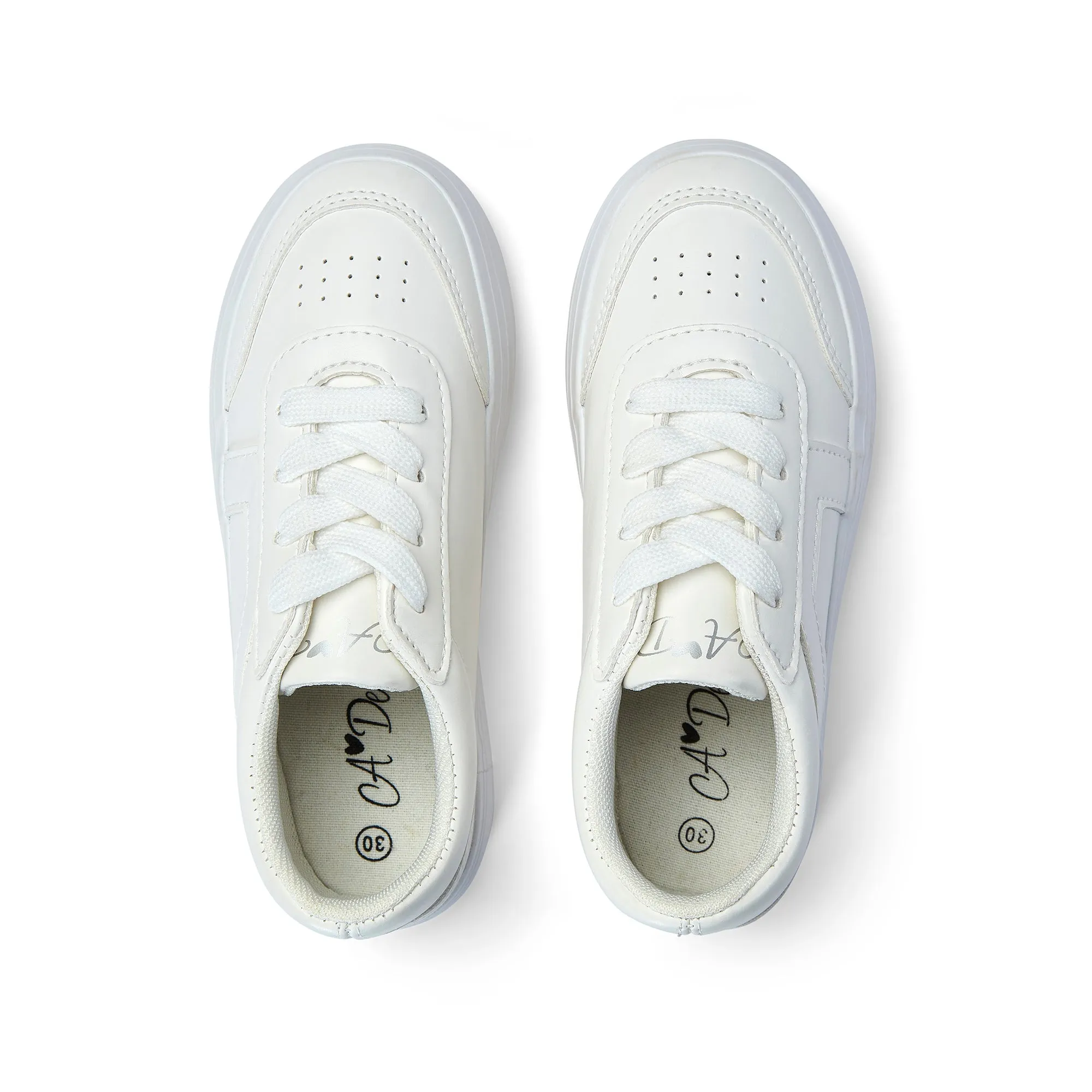 SS25 A Dee Patty White Platform Trainers