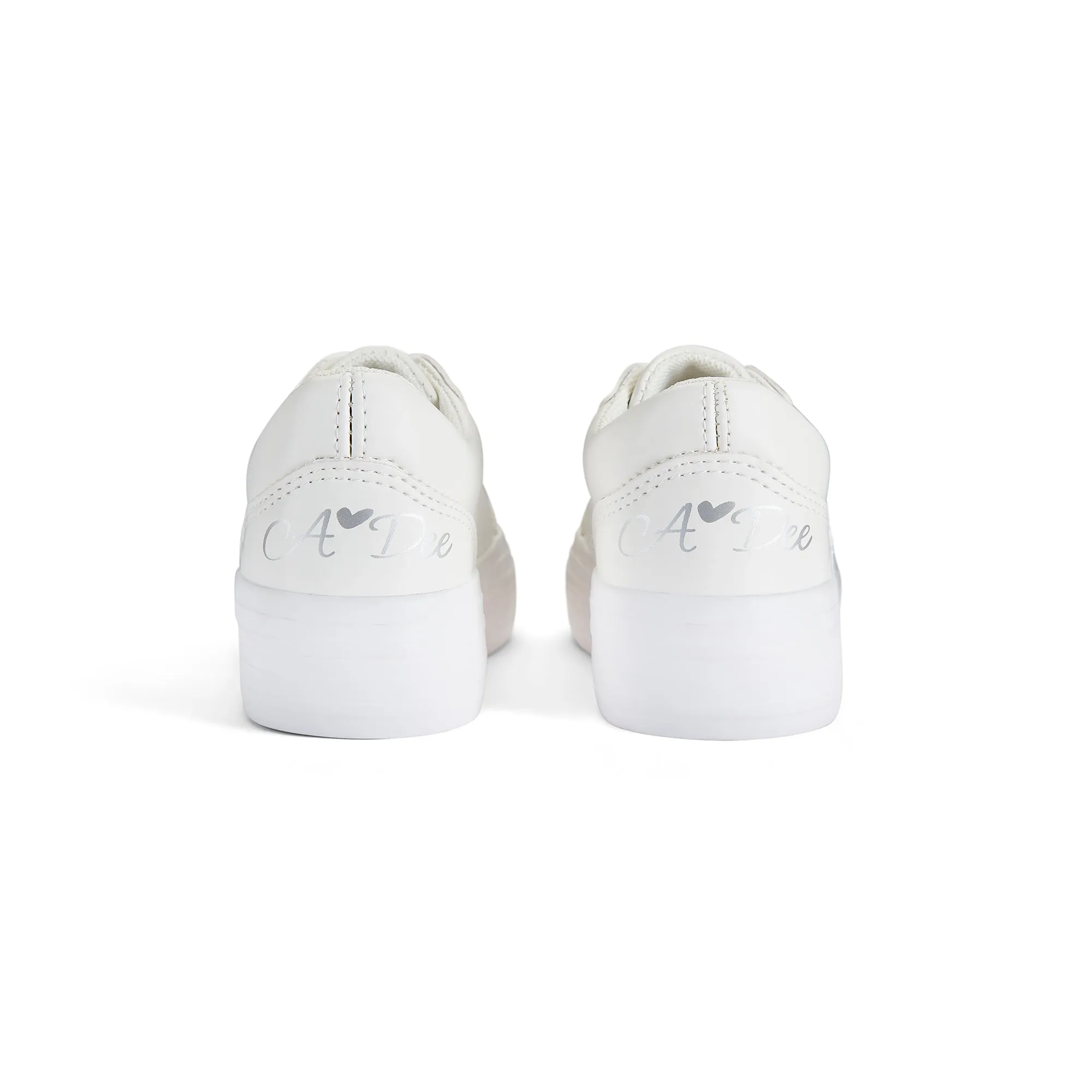SS25 A Dee Patty White Platform Trainers