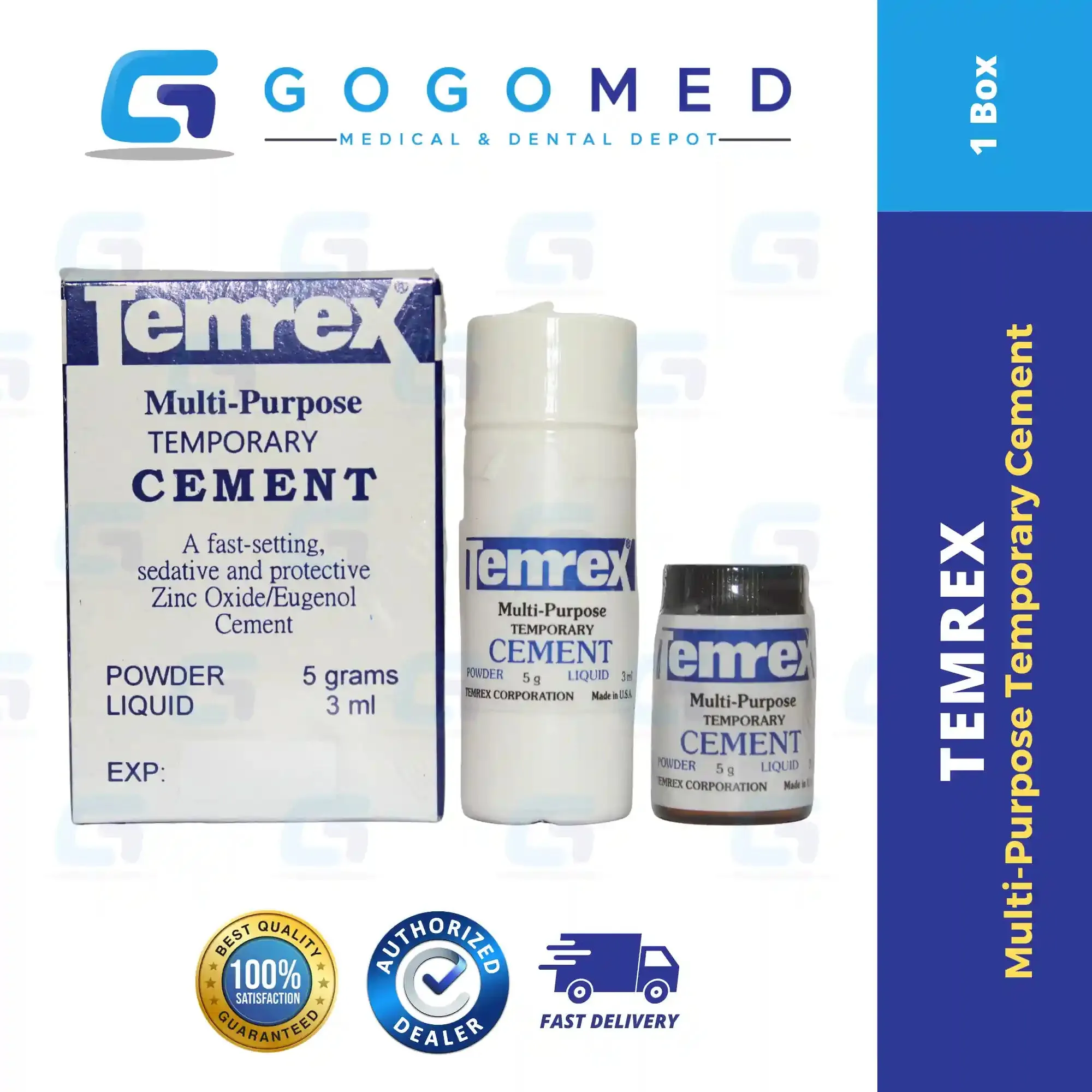 Temrex Multi-Purpose Temporary Cement Powder (ZOE)