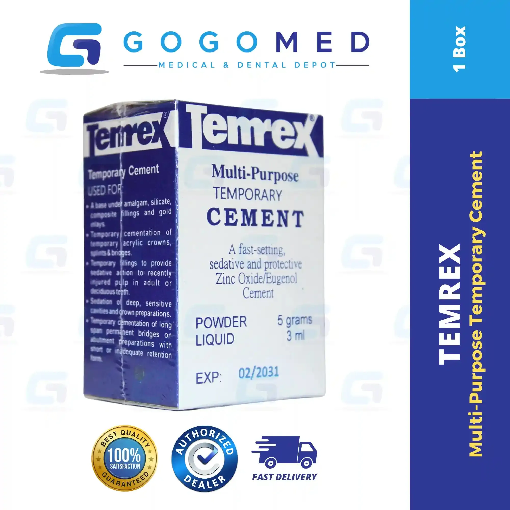 Temrex Multi-Purpose Temporary Cement Powder (ZOE)