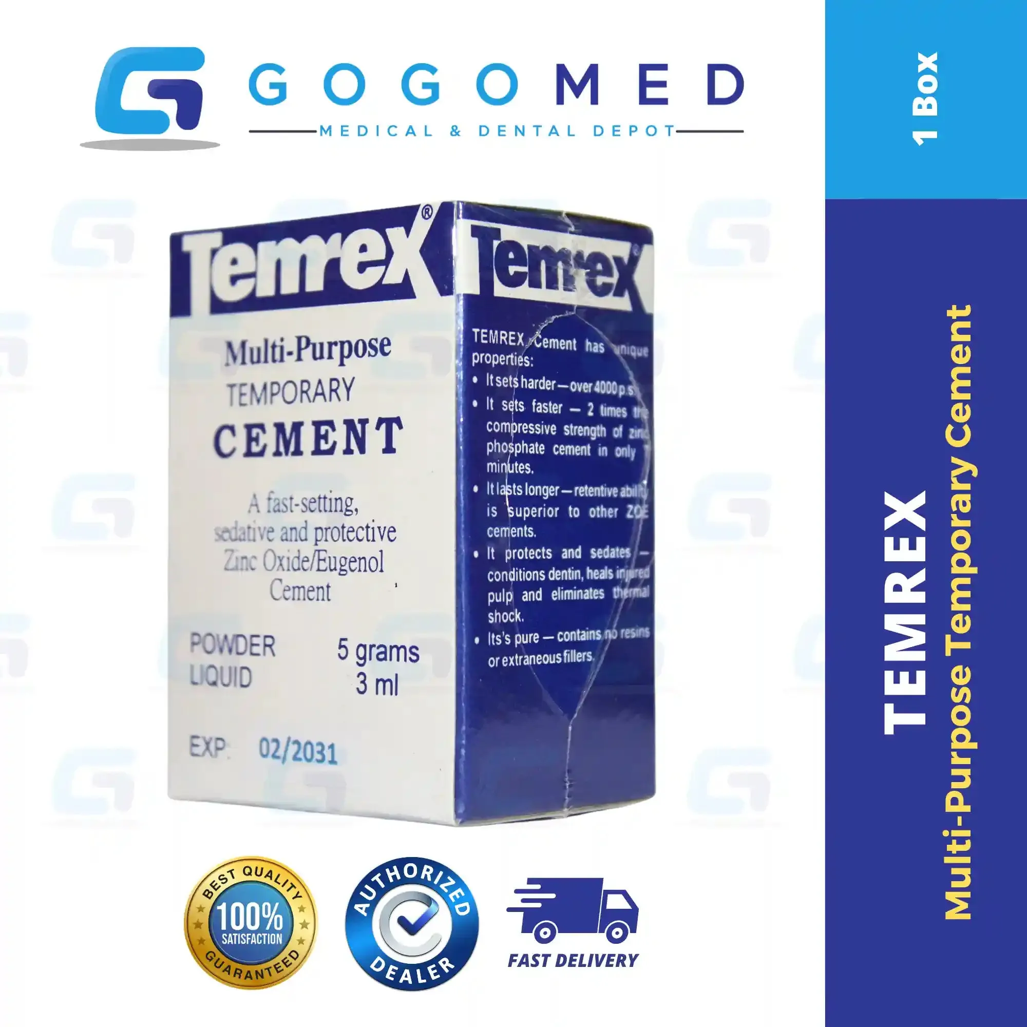Temrex Multi-Purpose Temporary Cement Powder (ZOE)