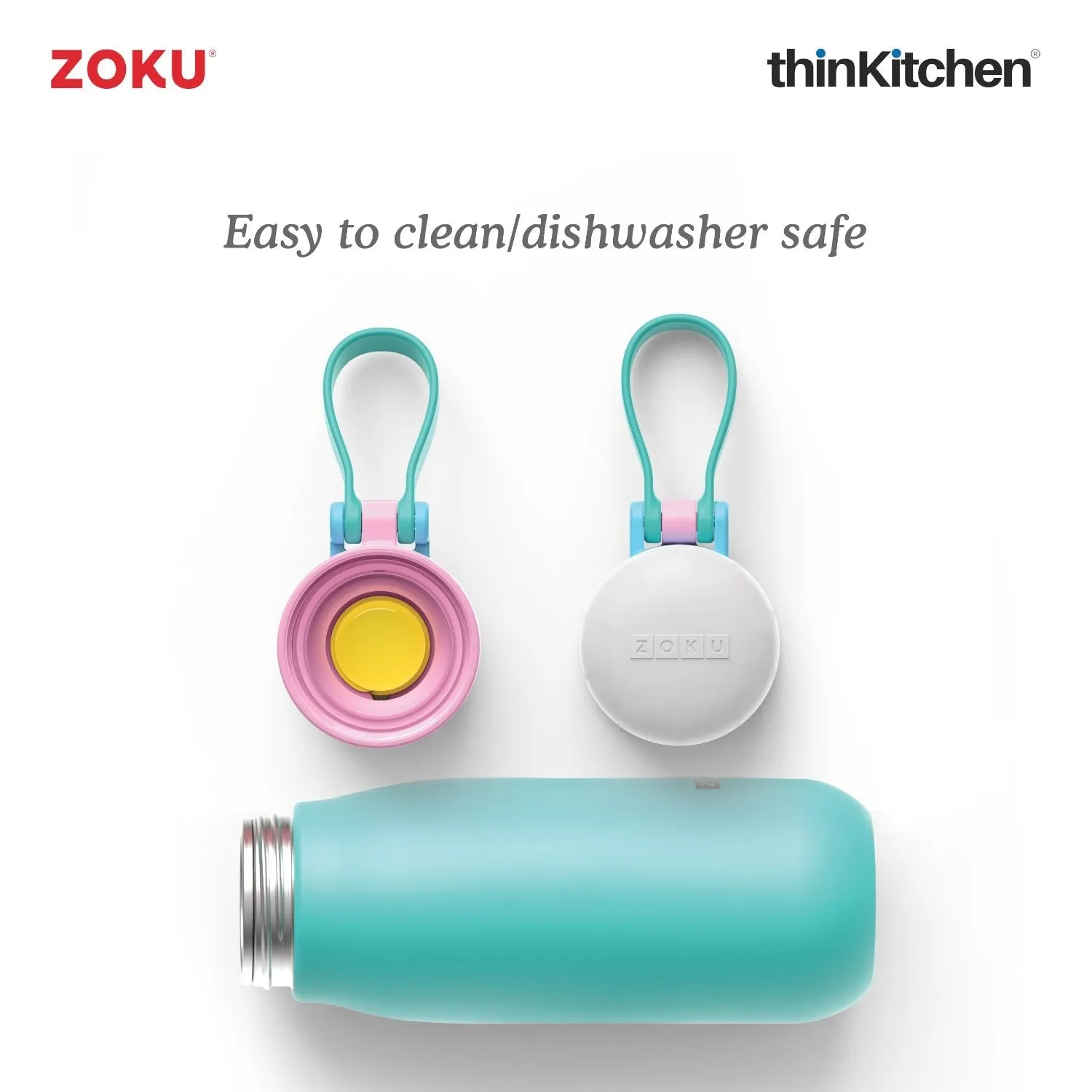 thinKitchen™ Zoku Ultralight Stainless Steel Bottle, Teal, 500ml