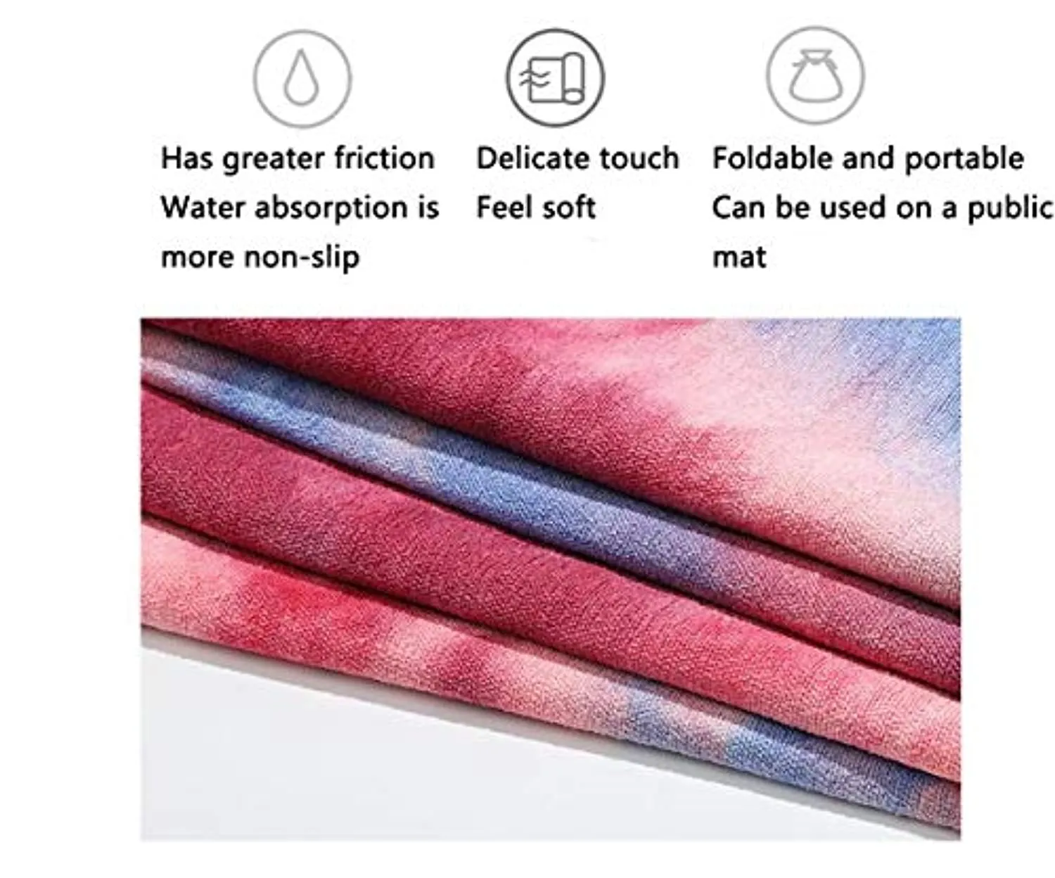 Toalla de yoga brillante, antideslizante, suave, absorbente y de secado rápido, toalla deportiva perfecta, 100% microfibra, toalla de playa portátil, perfecta para yoga caliente, pilates, gimnasio y más (72 x 25 pulgadas) (rosa)