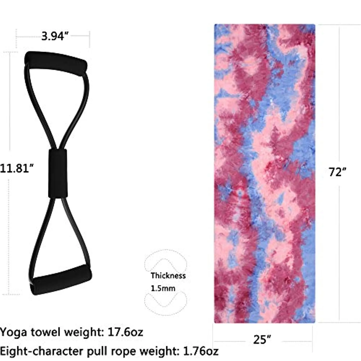 Toalla de yoga brillante, antideslizante, suave, absorbente y de secado rápido, toalla deportiva perfecta, 100% microfibra, toalla de playa portátil, perfecta para yoga caliente, pilates, gimnasio y más (72 x 25 pulgadas) (rosa)
