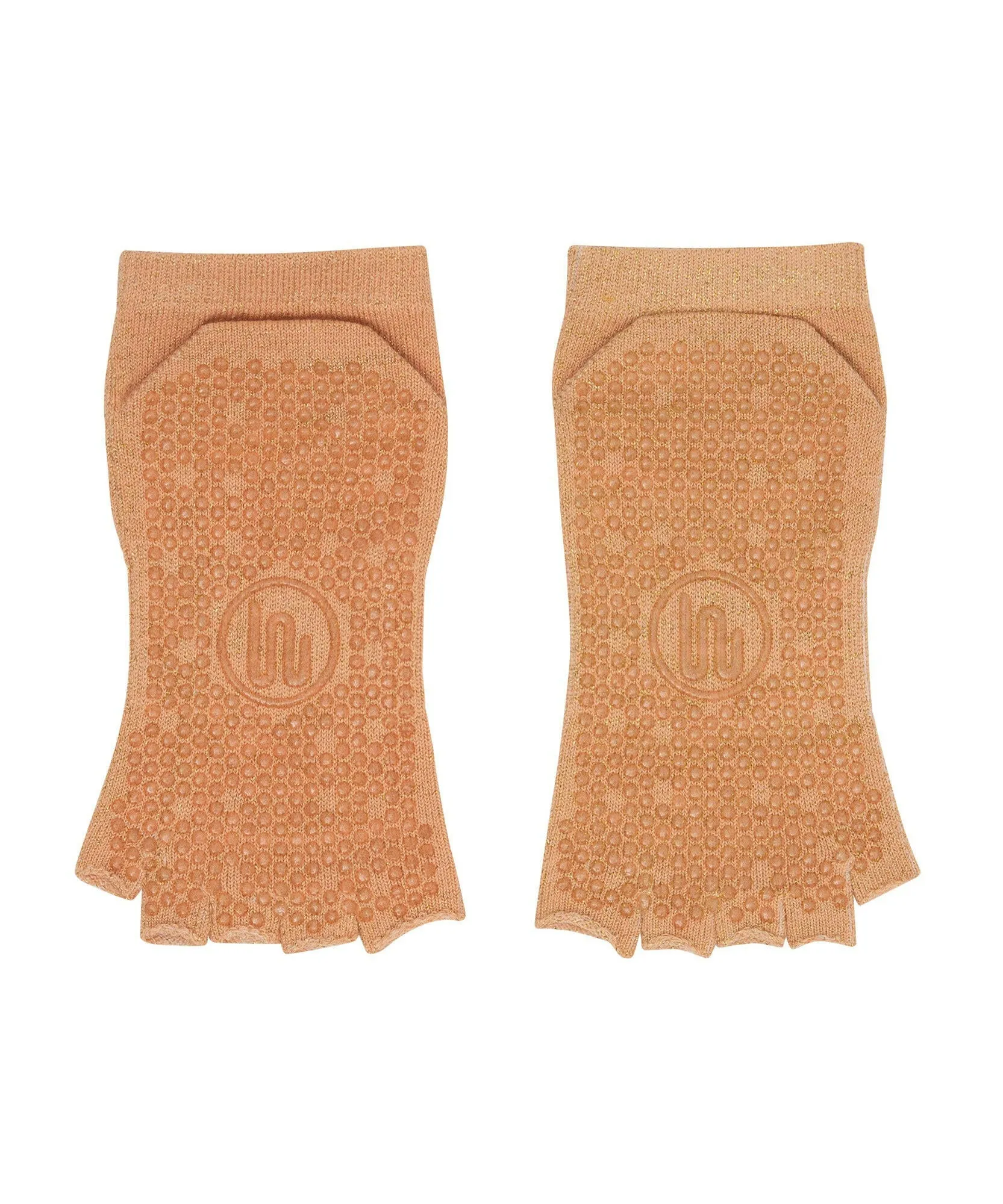 Toeless Non Slip Grip Socks - Glitter Peach