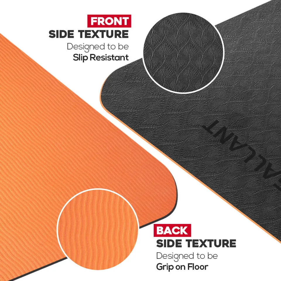 TPE Non-Slip Yoga Mat with Carry Straps