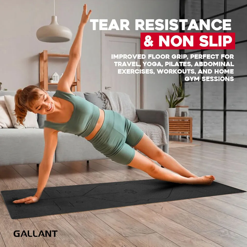 TPE Non-Slip Yoga Mat with Carry Straps