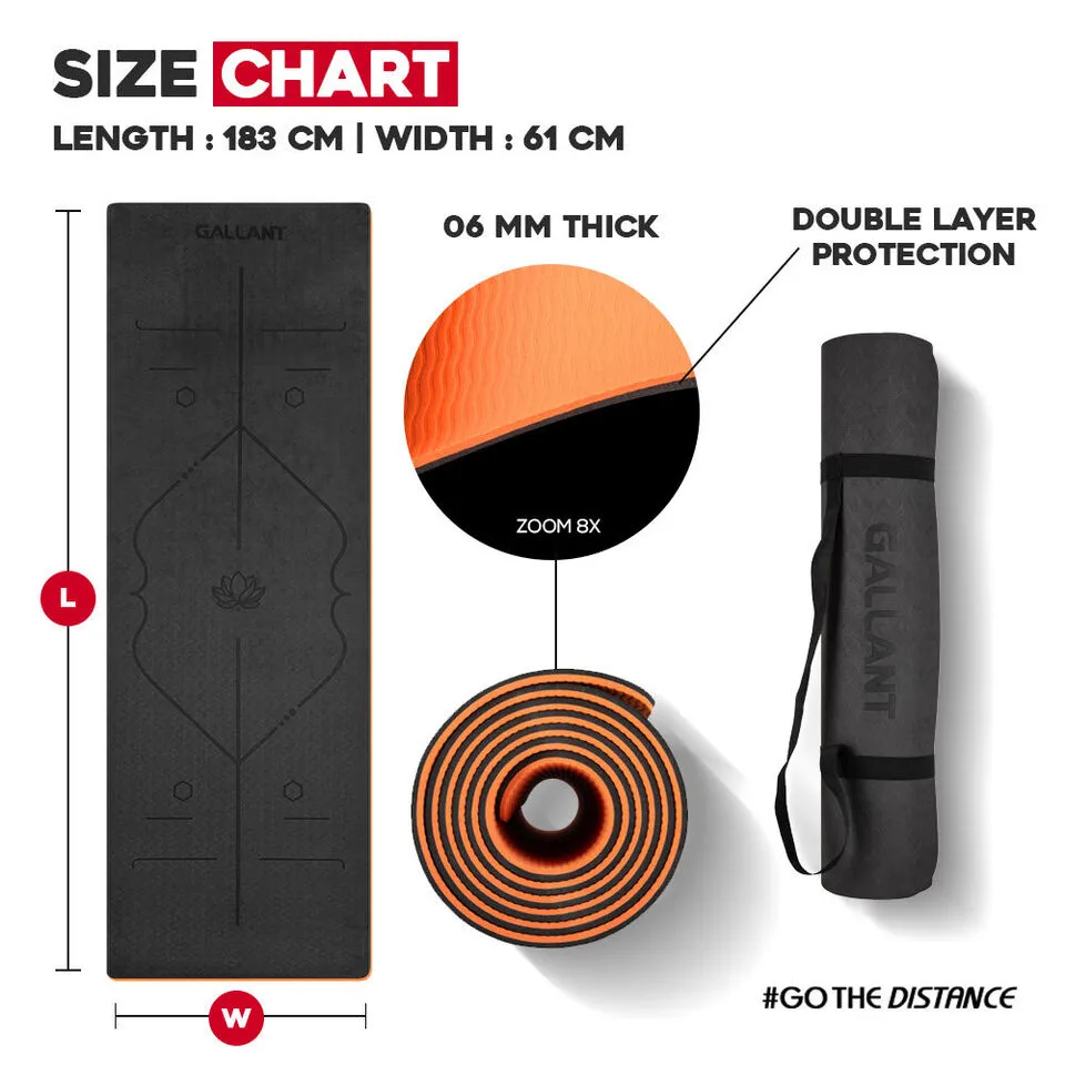 TPE Non-Slip Yoga Mat with Carry Straps