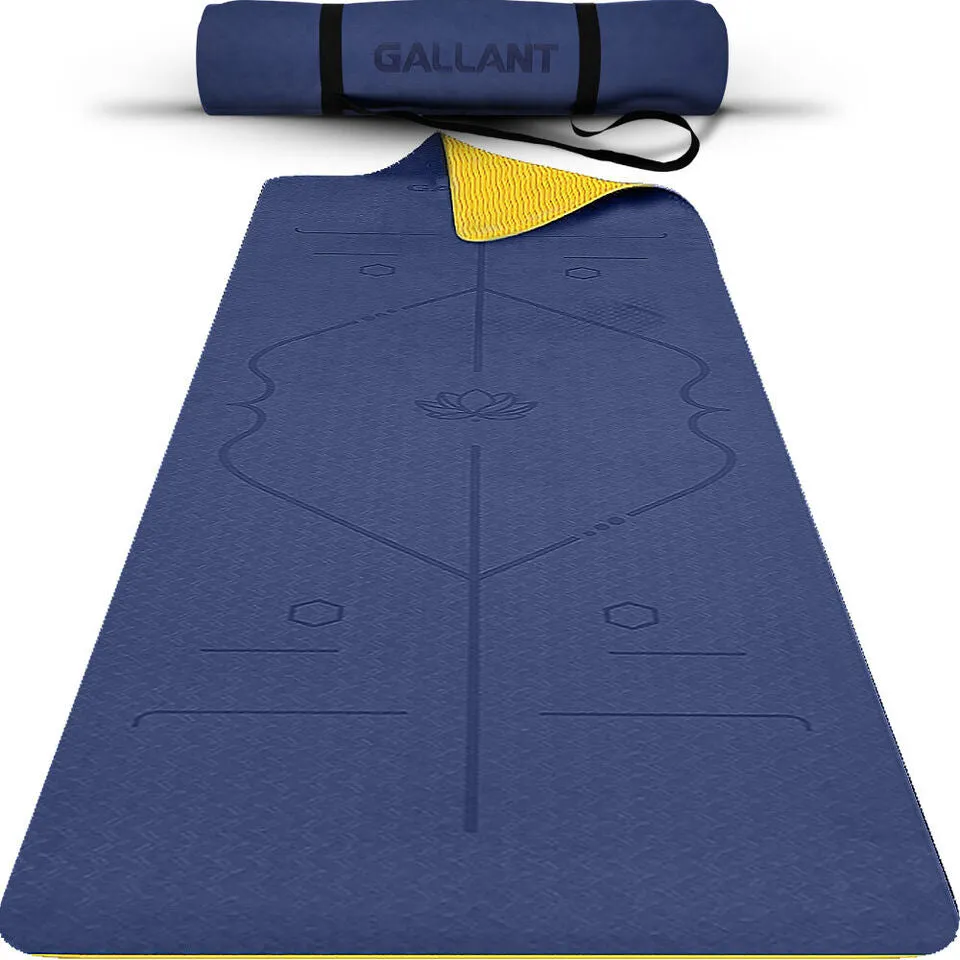 TPE Non-Slip Yoga Mat with Carry Straps