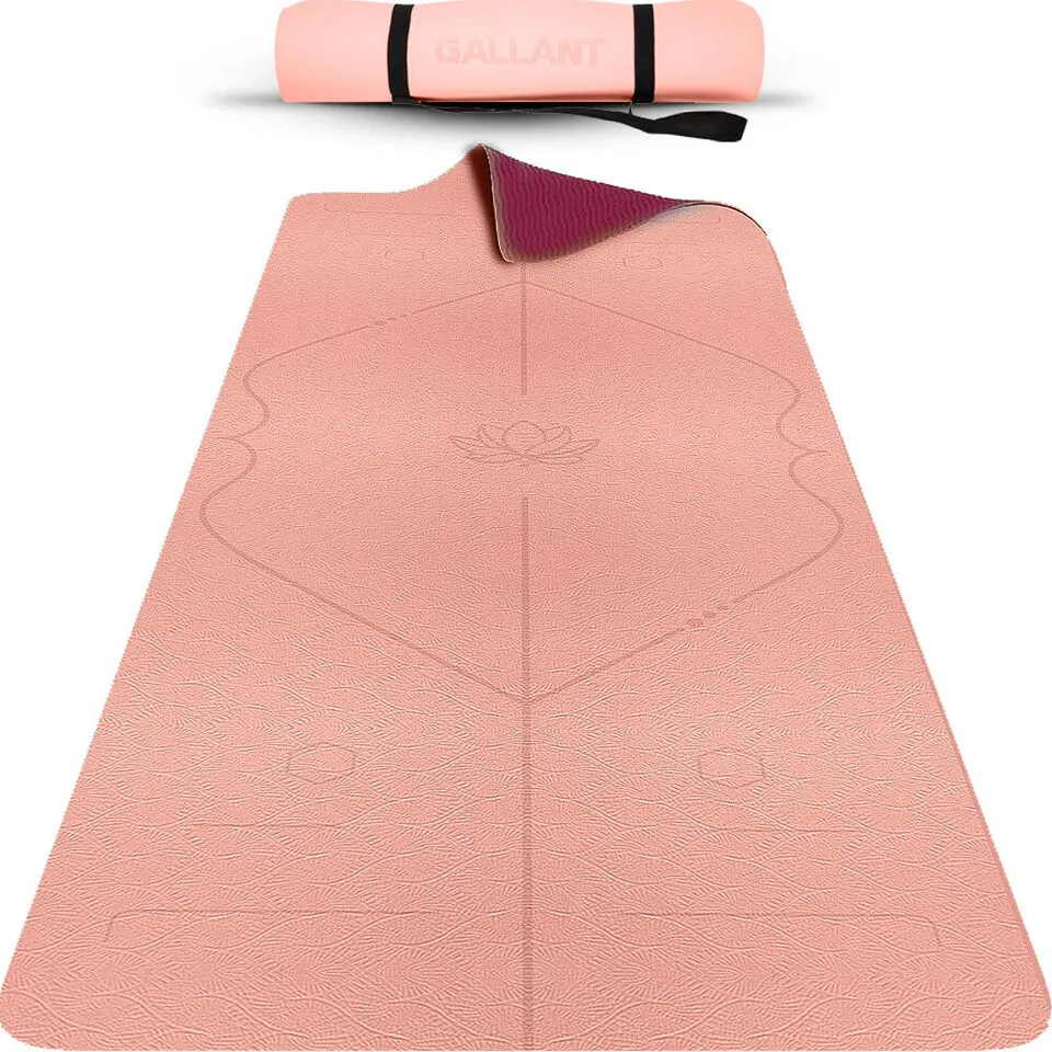 TPE Non-Slip Yoga Mat with Carry Straps