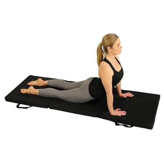 Tri-Fold Exercise Yoga Mat for at Home Workout, Gymnastics, Stretching, Core Workout