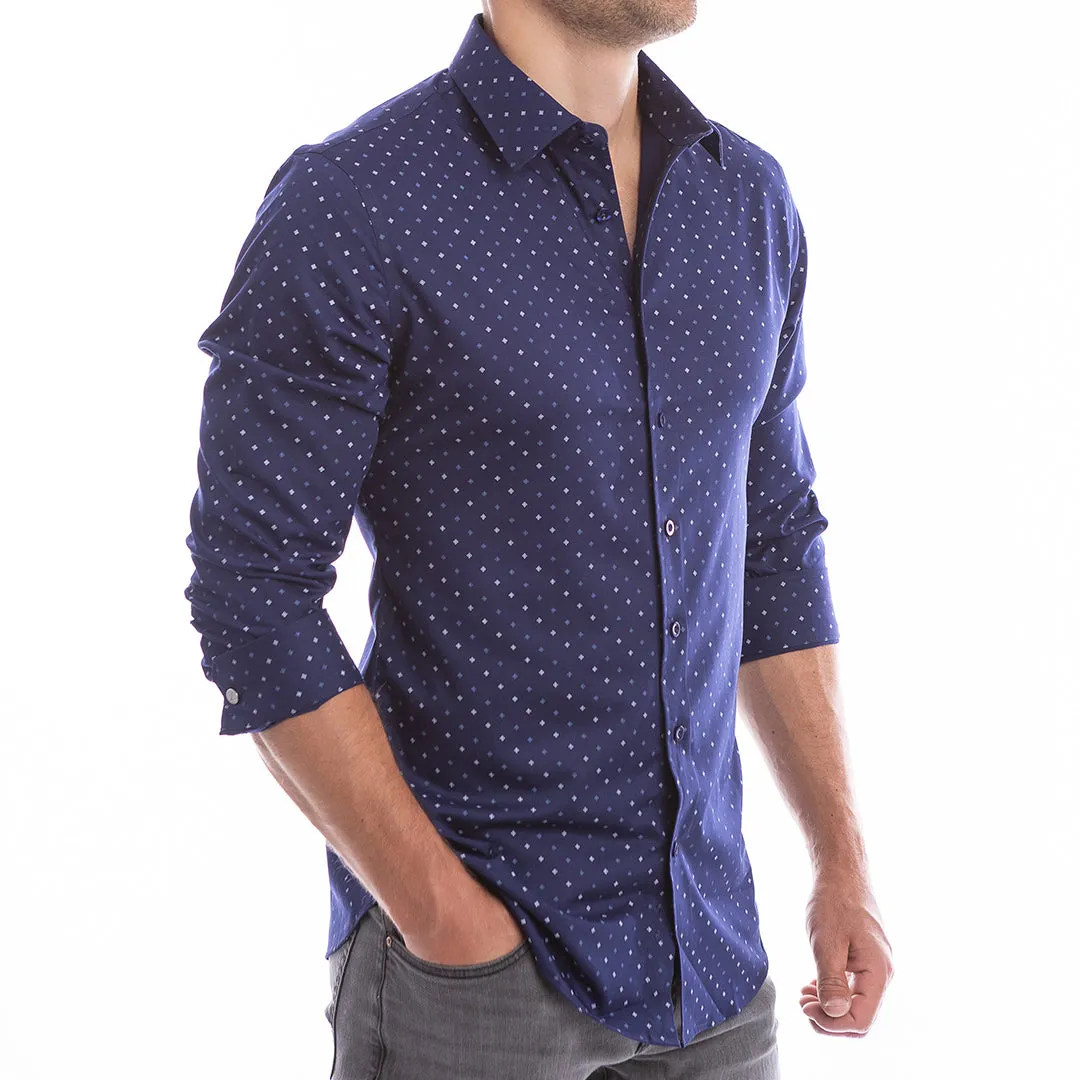 Ultimate Dress Shirt (Navy Polk-a-Dot) (Wholesale)