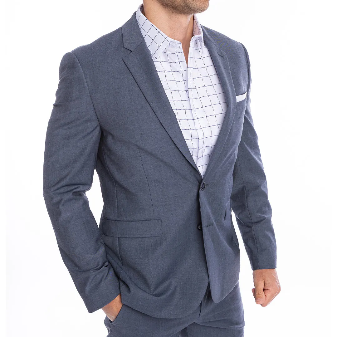 Ultimate Dress Shirt (White/Navy Windowpane) (Wholesale)
