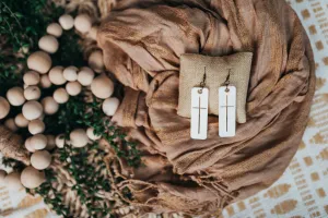 White Cross Cut-Out Earrings