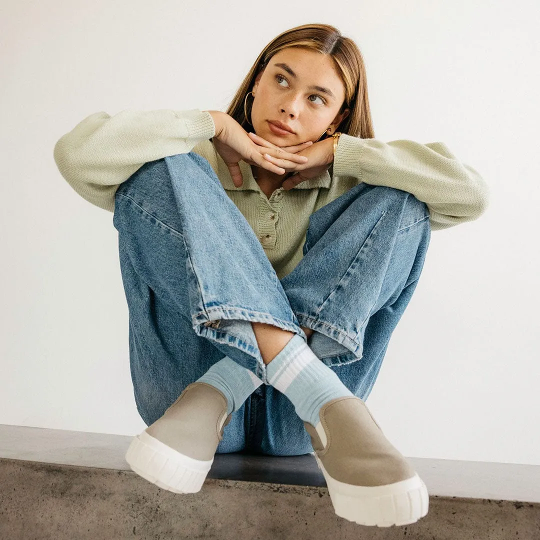 Womens - Fairfax Lug Slip On Platform - Stone