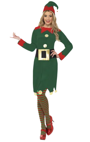 Womens Happy Christmas Elf Costume