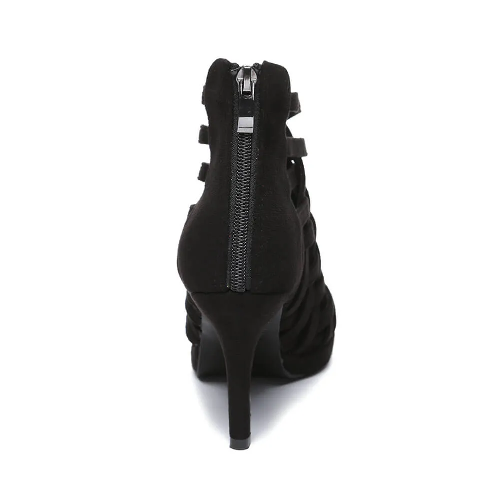 Women's Suede Cross-Strap Dance Boots