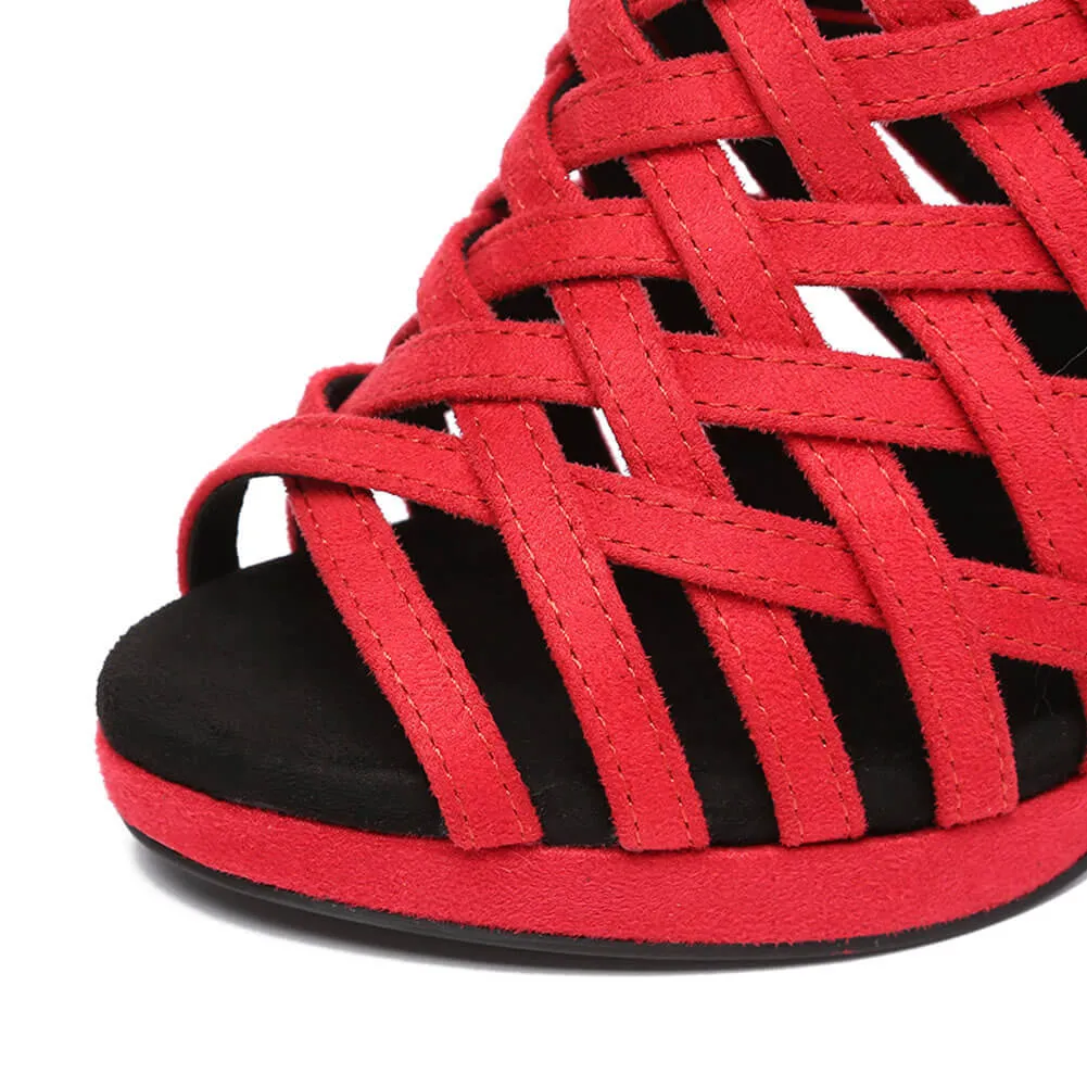 Women's Suede Cross-Strap Dance Boots