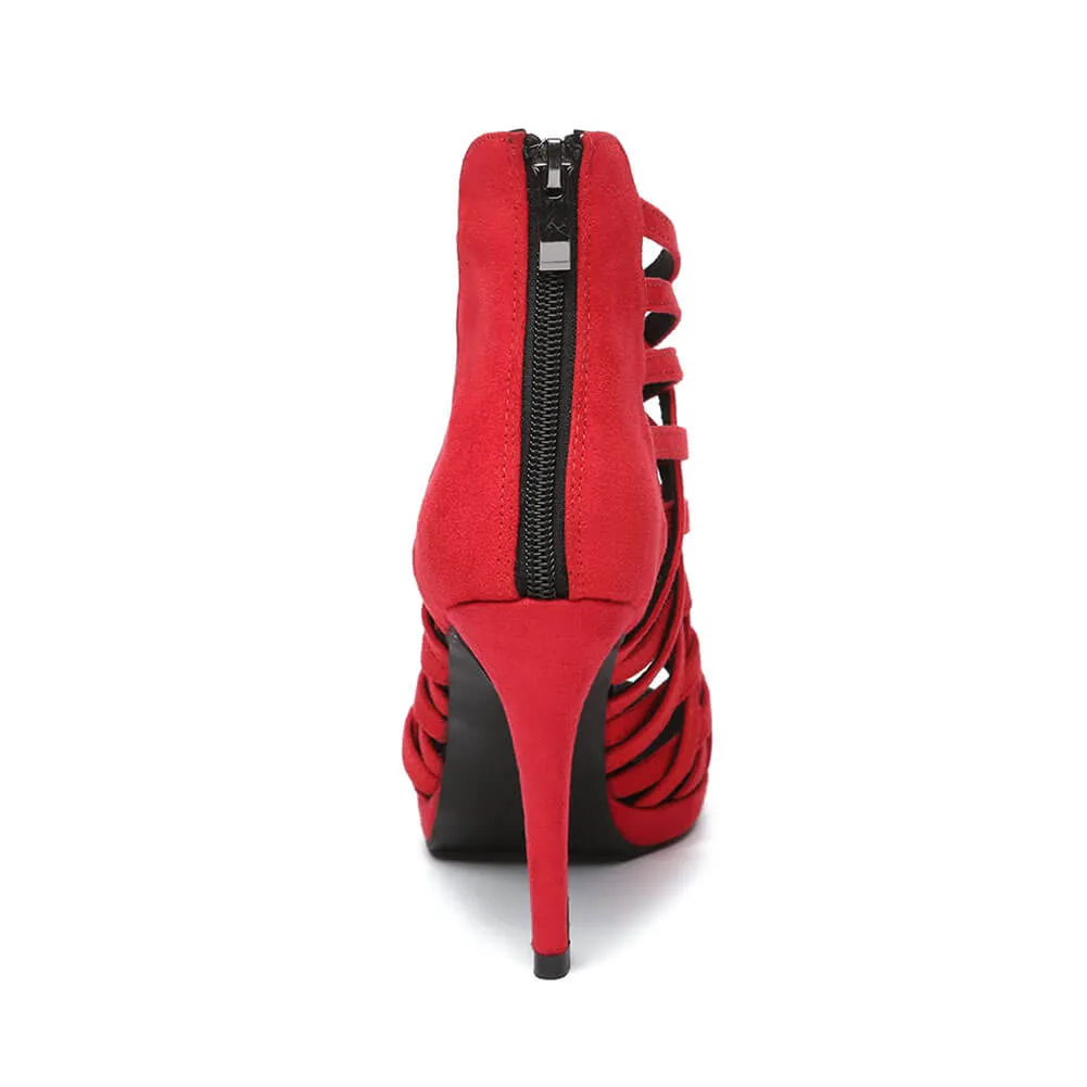 Women's Suede Cross-Strap Dance Boots