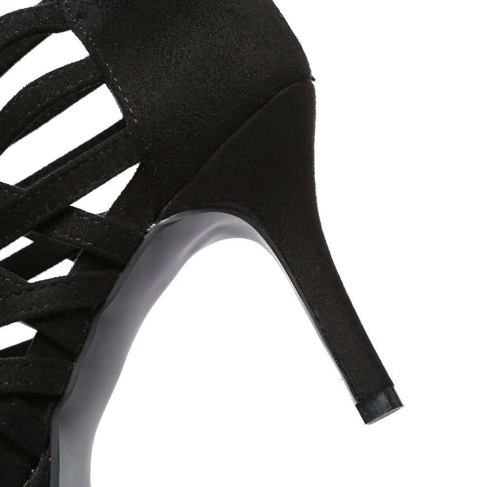 Women's Suede Cross-Strap Dance Boots