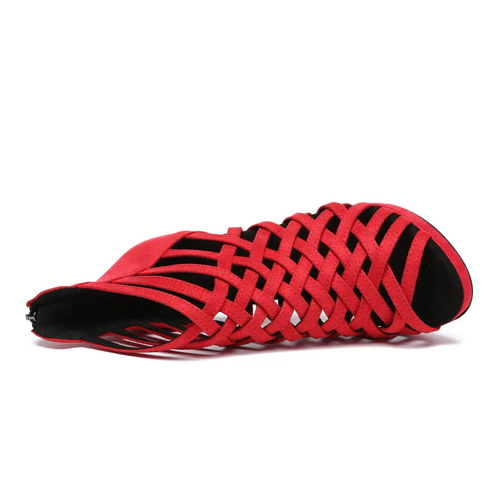 Women's Suede Cross-Strap Dance Boots