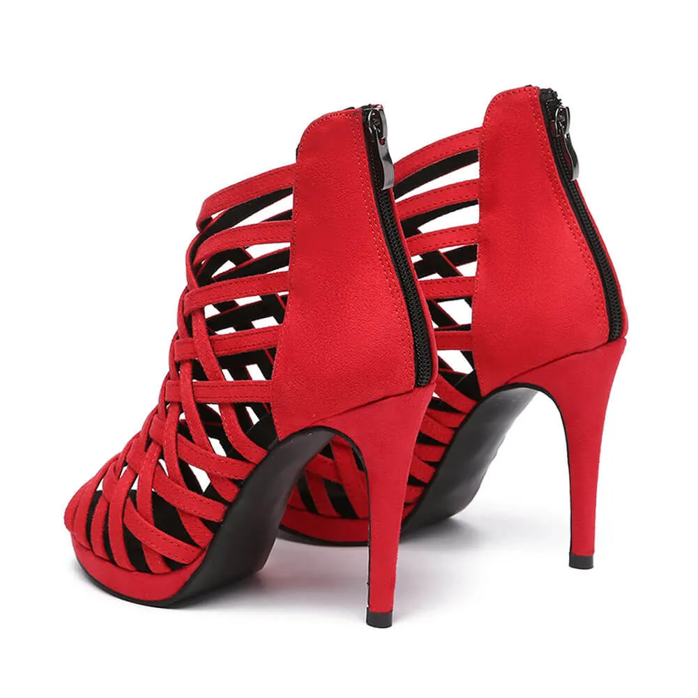 Women's Suede Cross-Strap Dance Boots