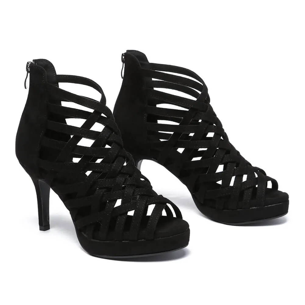 Women's Suede Cross-Strap Dance Boots