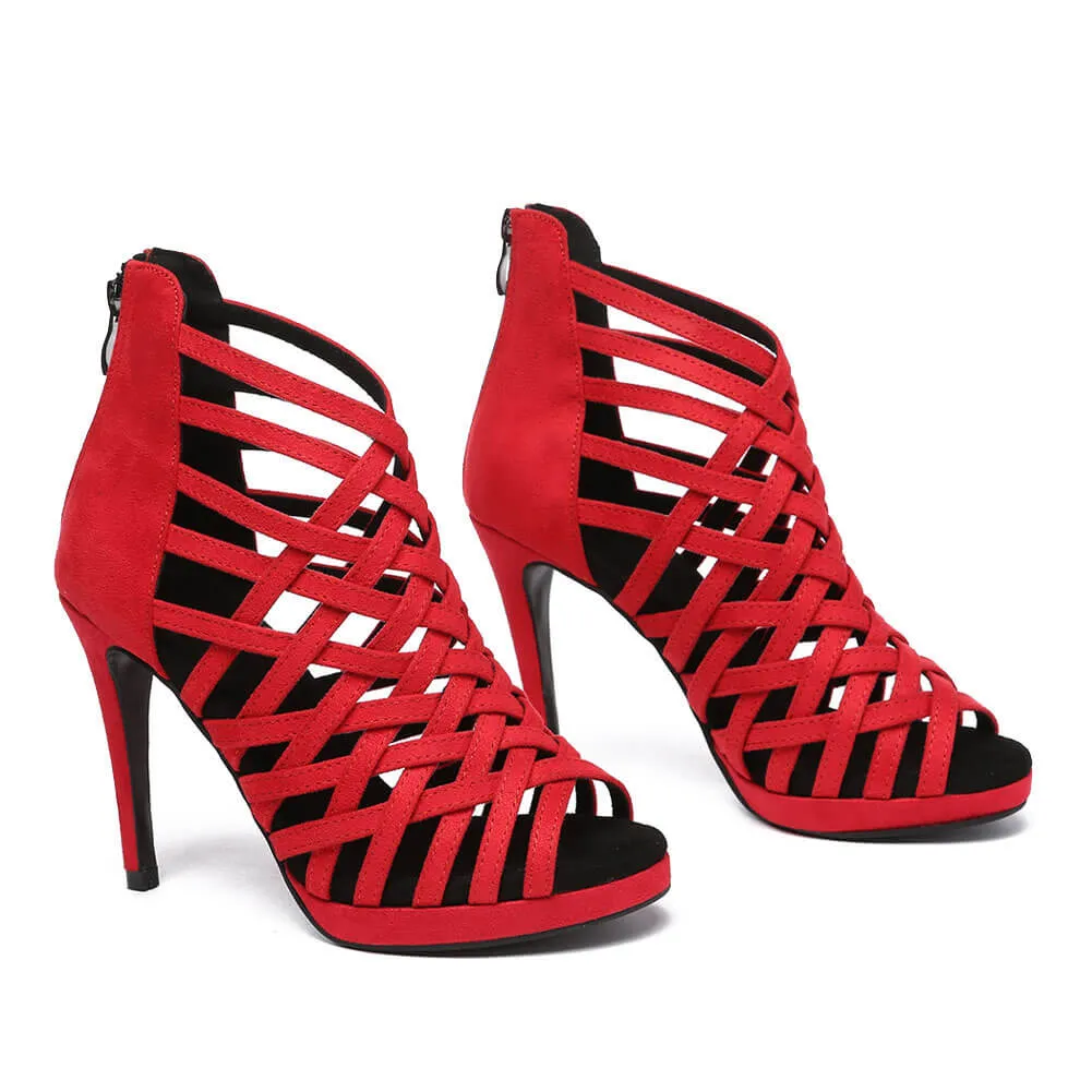 Women's Suede Cross-Strap Dance Boots