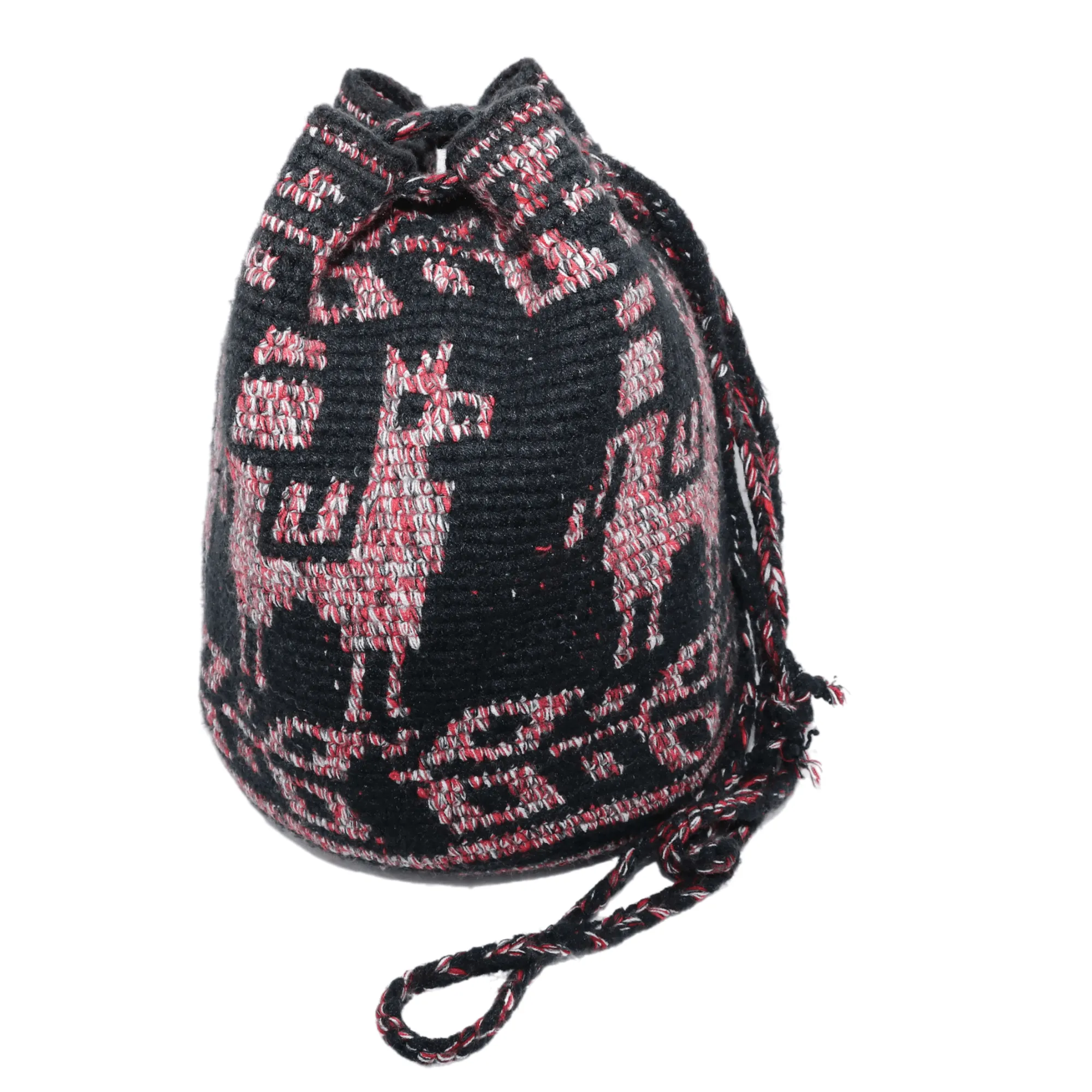 Women’s Tote Bag with Black and Red Alpaca Design