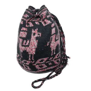 Women’s Tote Bag with Black and Red Alpaca Design