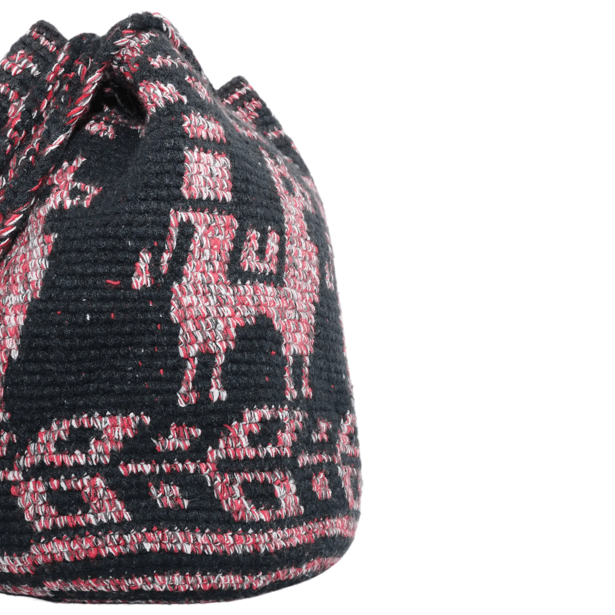 Women’s Tote Bag with Black and Red Alpaca Design