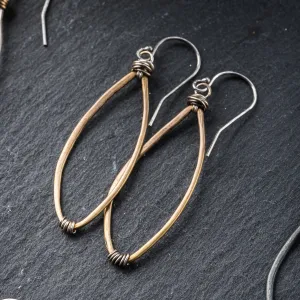 Yellow Bronze Petite Dahlia Earrings