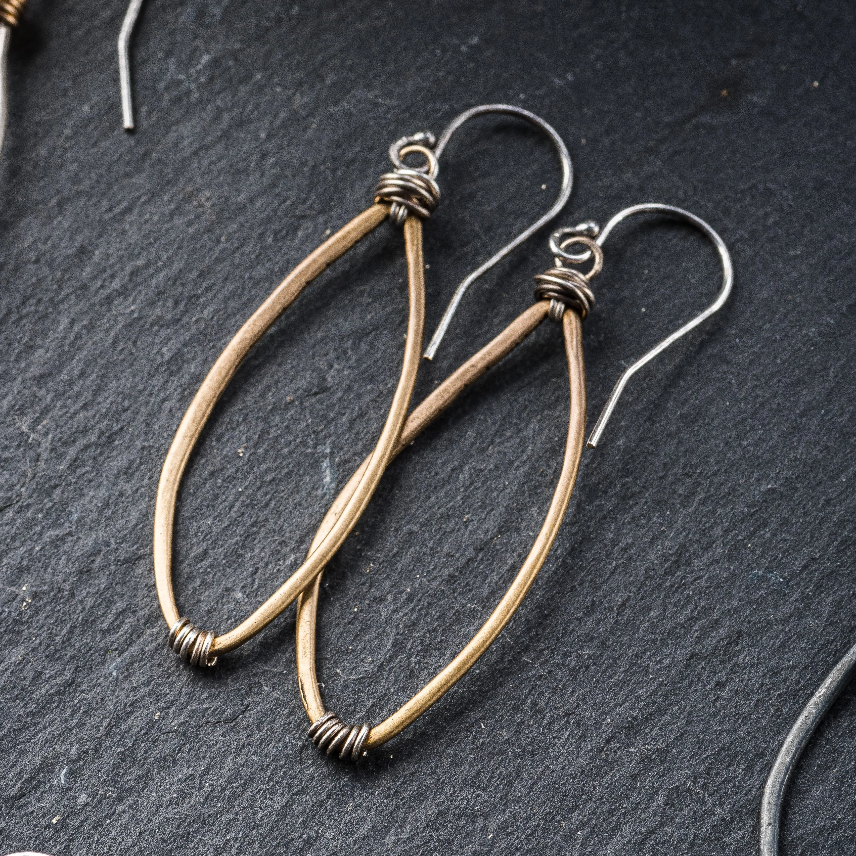 Yellow Bronze Petite Dahlia Earrings