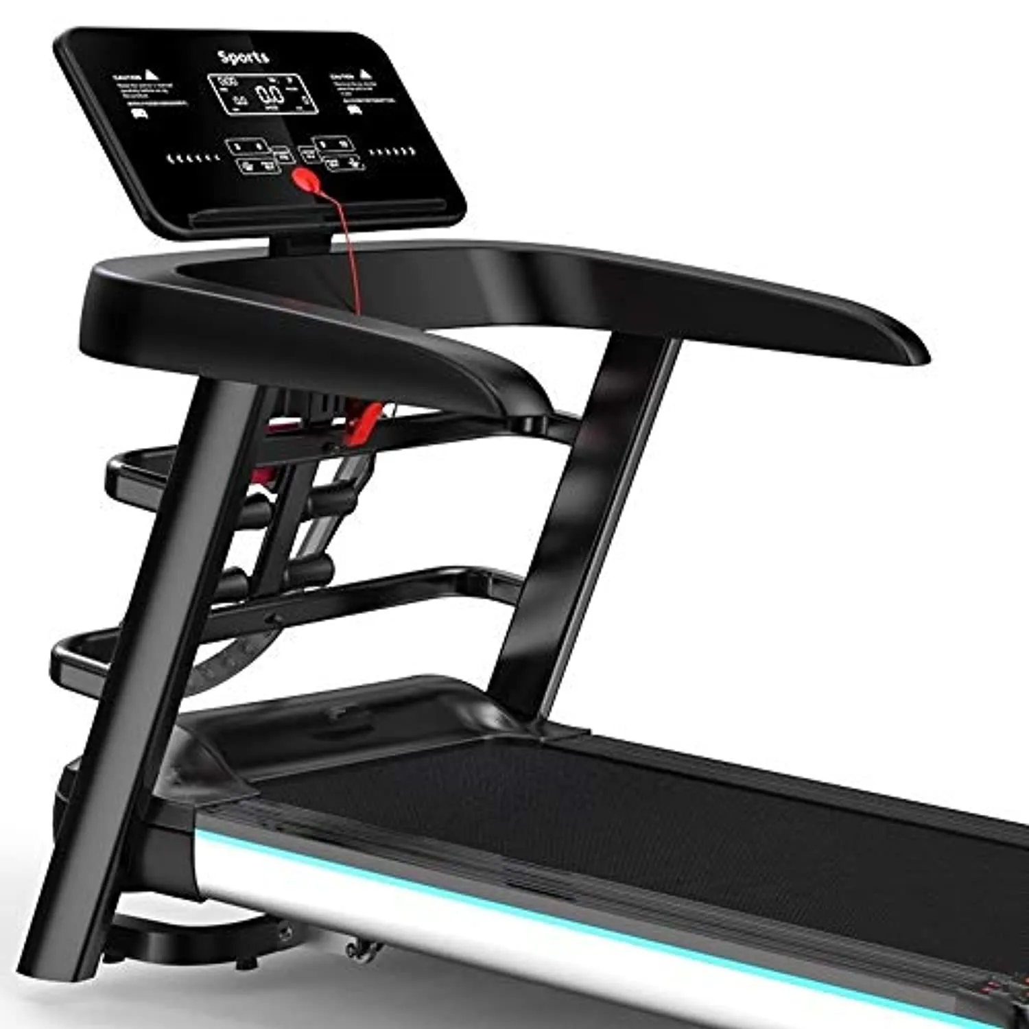 Zzfni Treadmill Multifunctional Household Electric Treadmill, Small Fitness Equipment, Mini Folding Treadmill, Bluetooth Speakers High-Definition LED Display Foldable Treadmill